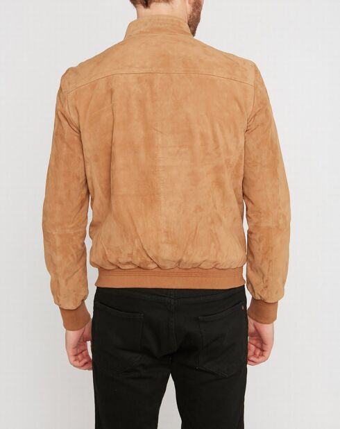 Blouson en Velours de Cuir de Chèvre Travis Vel camel