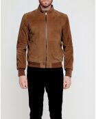 Blouson en Velours de Cuir de Chèvre Travis Vel cognac