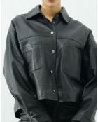 Chemise en Cuir d'Agneau Valais noire