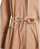 Robe en Cuir d'Agneau Kathelane Vel biscuit