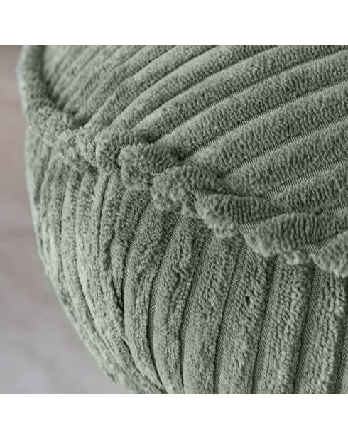 Fauteuil pivotant velour côtelé pied métal funky vert - 62x74x75 cm