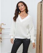 Pull Azul blanc