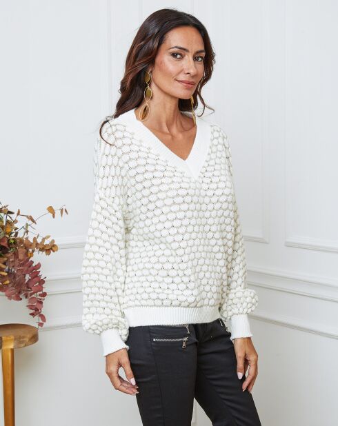Pull Azul blanc