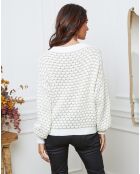 Pull Azul blanc