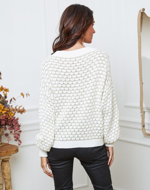 Pull Azul blanc