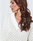 Pull Azul blanc