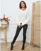 Pull Azul blanc