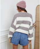 Pull Bech taupe/ecru