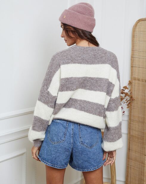 Pull Bech taupe/ecru