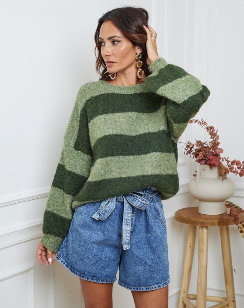 Pull Bech kaki/vert