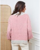 Pull Calinia beige/fushia