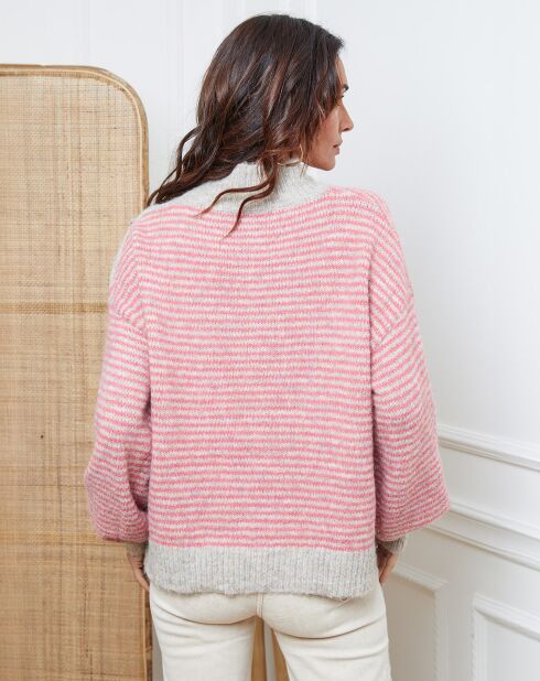 Pull Calinia beige/fushia