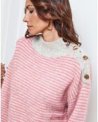 Pull Calinia beige/fushia