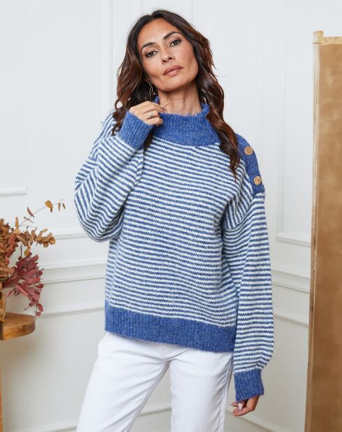 Pull Calinia bleu/ecru
