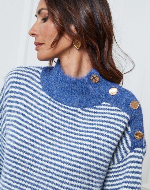 Pull Calinia bleu/ecru