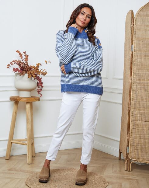 Pull Calinia bleu/ecru