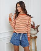 Pull en Laine mélangée Dweg orange/beige