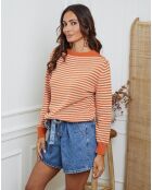 Pull en Laine mélangée Dweg orange/beige