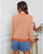 Pull en Laine mélangée Dweg orange/beige