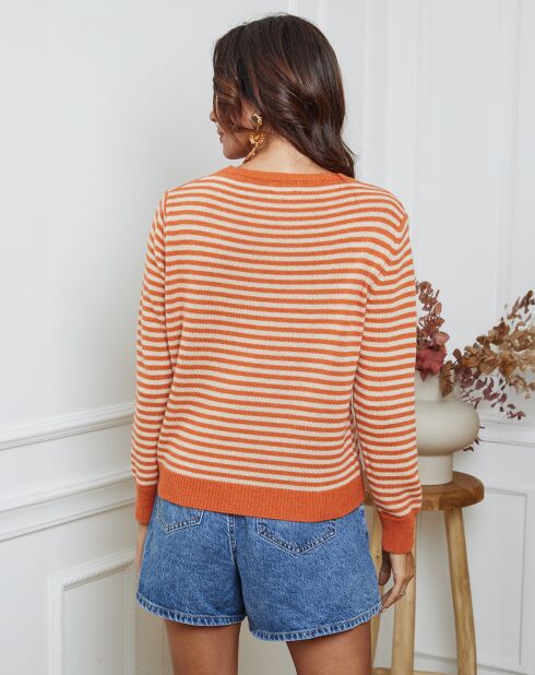 Pull en Laine mélangée Dweg orange/beige
