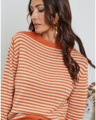 Pull en Laine mélangée Dweg orange/beige