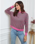 Pull en Laine mélangée Dweg fushia/vert