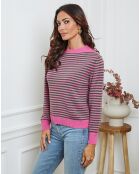 Pull en Laine mélangée Dweg fushia/vert