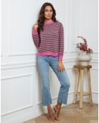 Pull en Laine mélangée Dweg fushia/vert
