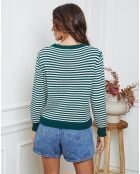 Pull en Laine mélangée Dweg vert bouteille/ecru