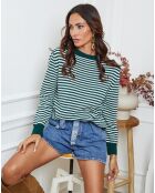 Pull en Laine mélangée Dweg vert bouteille/ecru