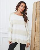 Pull en Laine mélangée Epi beige/ecru