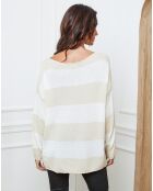 Pull en Laine mélangée Epi beige/ecru