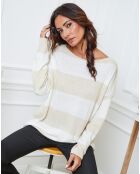 Pull en Laine mélangée Epi beige/ecru