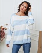 Pull en Laine mélangée Epi ciel/ecru