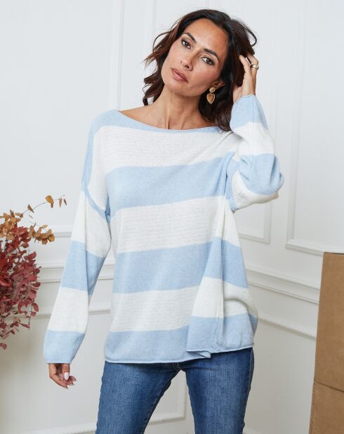 Pull en Laine mélangée Epi ciel/ecru