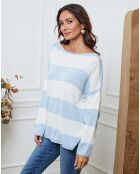 Pull en Laine mélangée Epi ciel/ecru