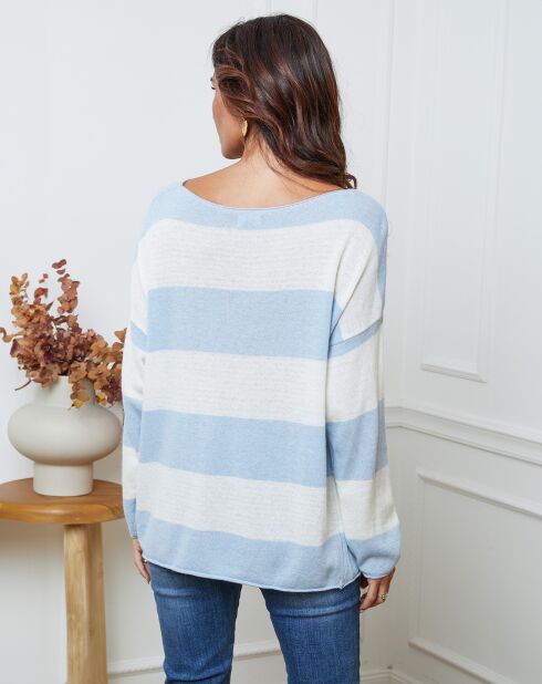 Pull en Laine mélangée Epi ciel/ecru