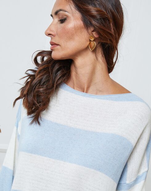 Pull en Laine mélangée Epi ciel/ecru