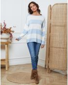 Pull en Laine mélangée Epi ciel/ecru