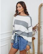 Pull en Laine mélangée Epi gris/ecru