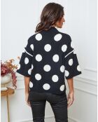 Pull Fuzia noir/ecru