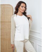 Pull en Laine mélangée Kaleis ecru/beige