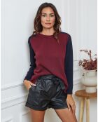 Pull en Laine mélangée Kaleis bordeaux/marine