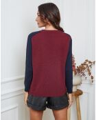 Pull en Laine mélangée Kaleis bordeaux/marine