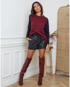 Pull en Laine mélangée Kaleis bordeaux/marine