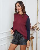 Pull en Laine mélangée Kaleis bordeaux/marine