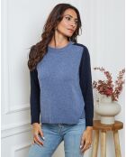 Pull en Laine mélangée Kaleis indigo/marine