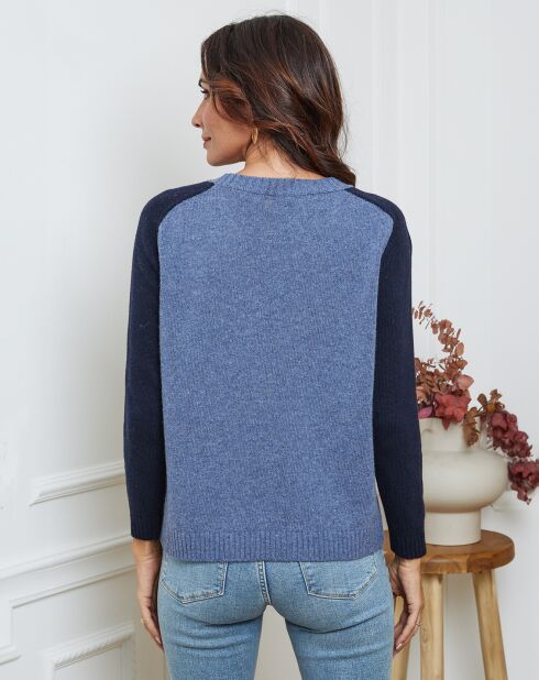 Pull en Laine mélangée Kaleis indigo/marine