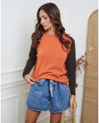 Pull en Laine mélangée Kaleis brique/choco
