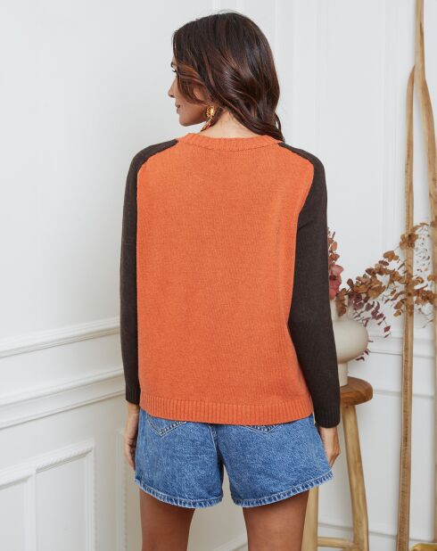 Pull en Laine mélangée Kaleis brique/choco